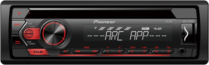 Pioneer DEH-S120UB 1DIN RDS-Autoradio mit roter Tastenbeleuchtung , Display weiss ,Android-Unterstüt