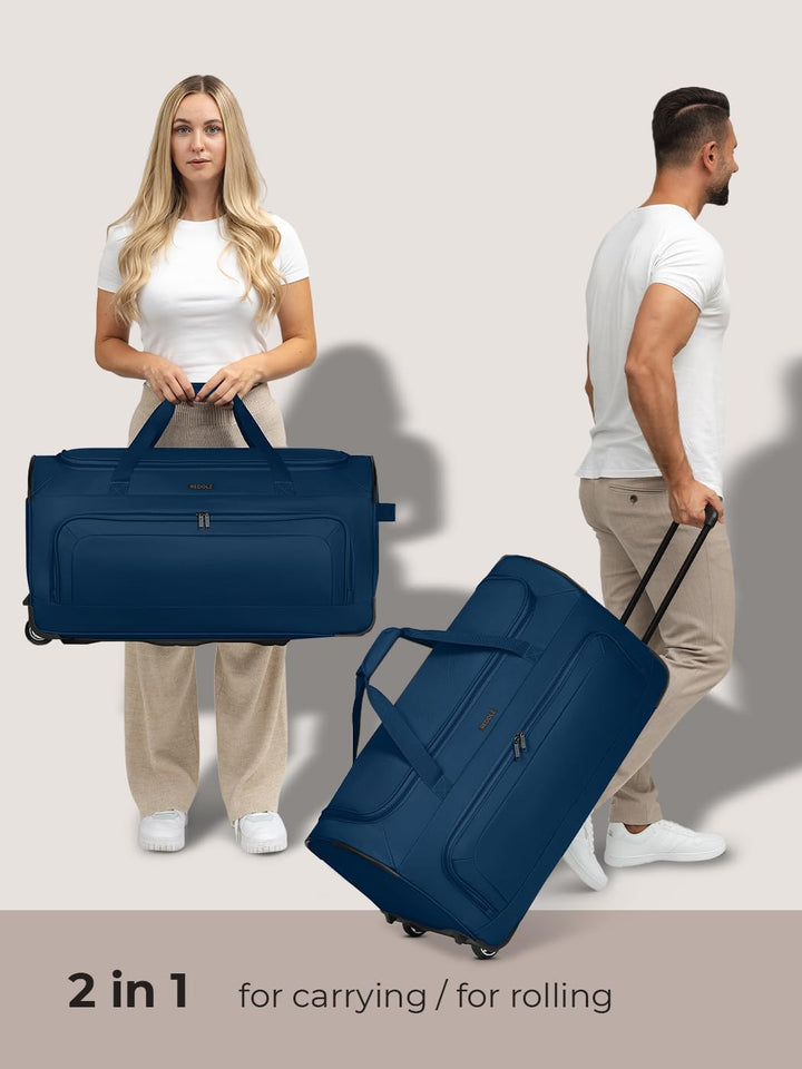 REDOLZ grosse L Trolley-Reisetasche mit Rollen 71 cm | 81 Liter | für Männer & Frauen (Duffle Essent