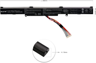 BLESYS 14.4V 4-Zellen Laptop Akku für ASUS A41-X550E A751 A751BP A751LA A751LB A751LD A751LDB A751LJ