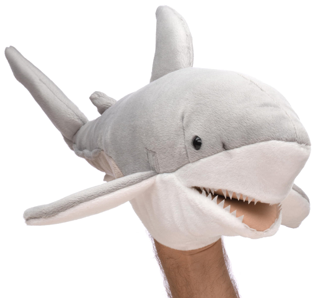 Uni-Toys - Handpuppe Weisser Hai - 50 cm (Länge) - Plüsch-Fisch - Plüschtier, Kuscheltier Weisser Ha