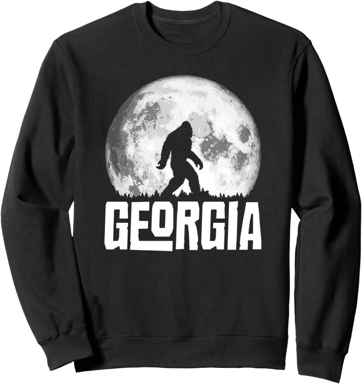 Georgia Bigfoot Vintage Full Moon Retro Squatch State Pride Sweatshirt