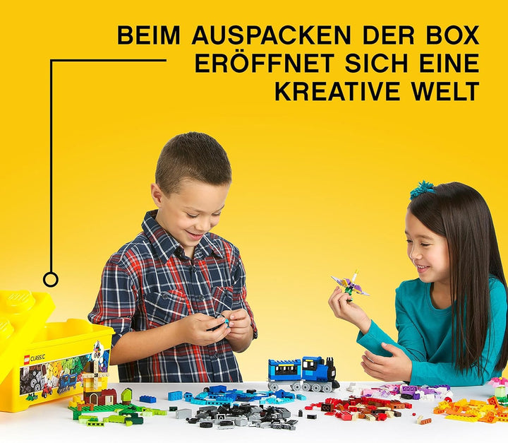 LEGO Classic Bausteine Box + Platten grün, blau und weiss, Starterset für Kinder ab 4 Jahren Grün, B