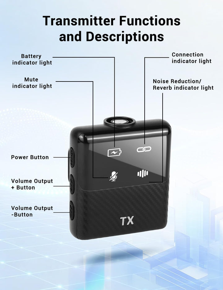 Mini kabelloses Ansteck mikrofon für iPhone, iPad, Android Handy –Geräuschunterdrückung, Plug & Play