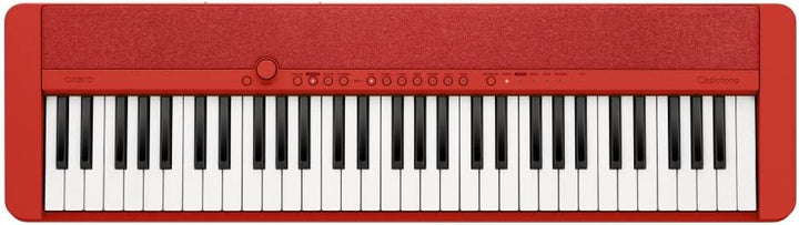 Casio CT-S1RD CASIOTONE Piano-Keyboard mit 61 anschlagdynamischen Tasten, rot & SP-3 Sustain Pedal r