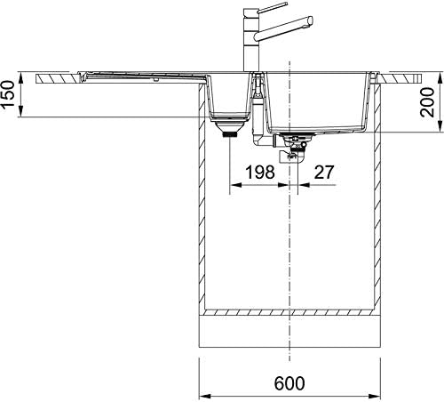 FRANKE S2D 651-100 Onyx Einbauspüle, 60 cm