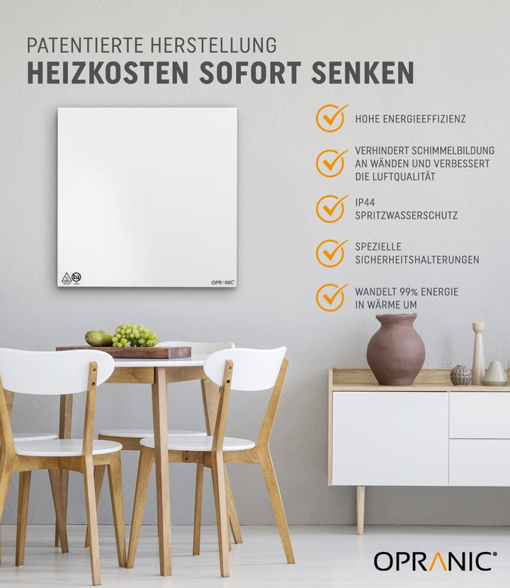 OPRANIC P5 Premium Infrarotheizung | 5 Jahre Garantie | Infrarot Wandheizung, Infrarotheizung Decken