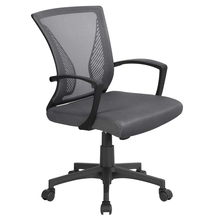 Yaheetech Bürostuhl Ergonomisch, Schreibtischstuhl mit Netzbespannung, Arbeitsstuhl mit Armlehnen, C