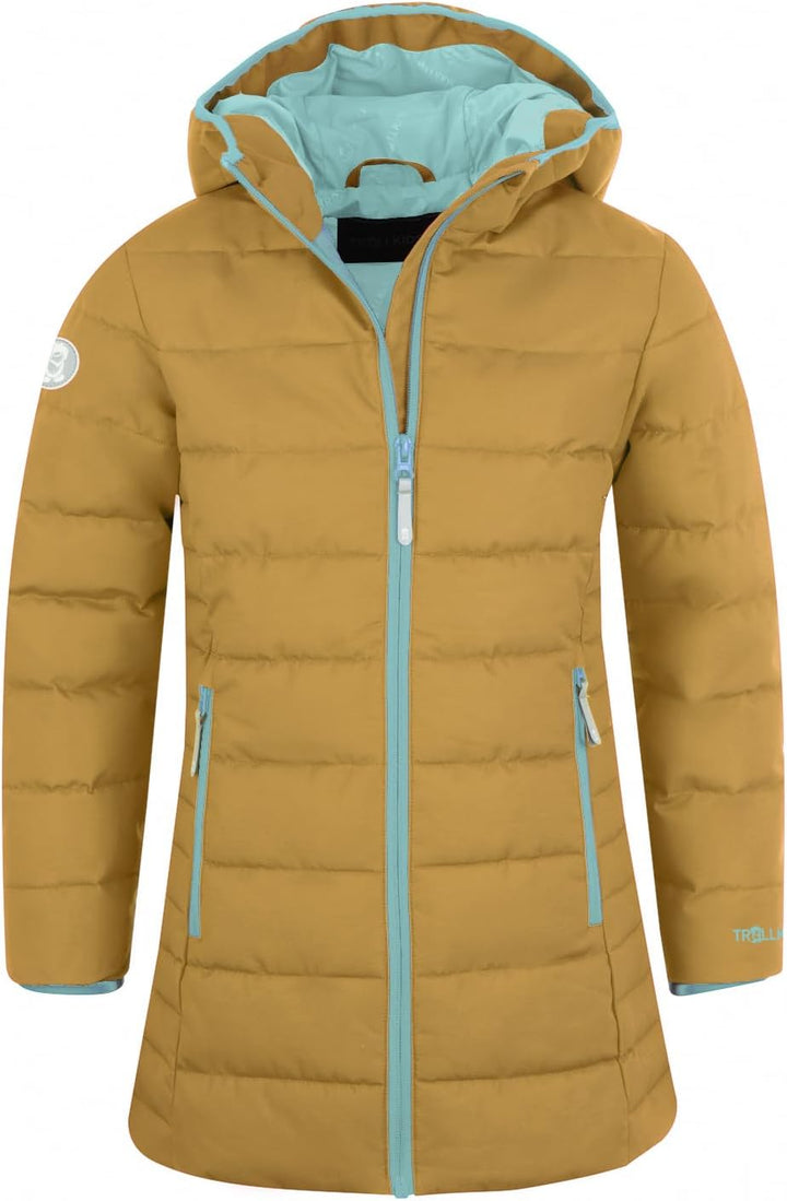 Trollkids Mädchen Wintermantel Winterjacke Stanavanger 92 Honig/Wasserblau, 92 Honig/Wasserblau