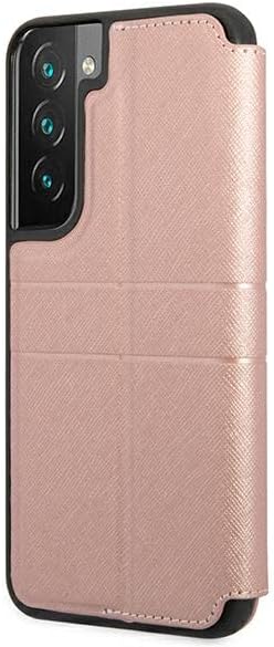 Guess GUBKS22MPSASBPI Hülle für S22+ S906 rosa Buchen Saffiano Stripes