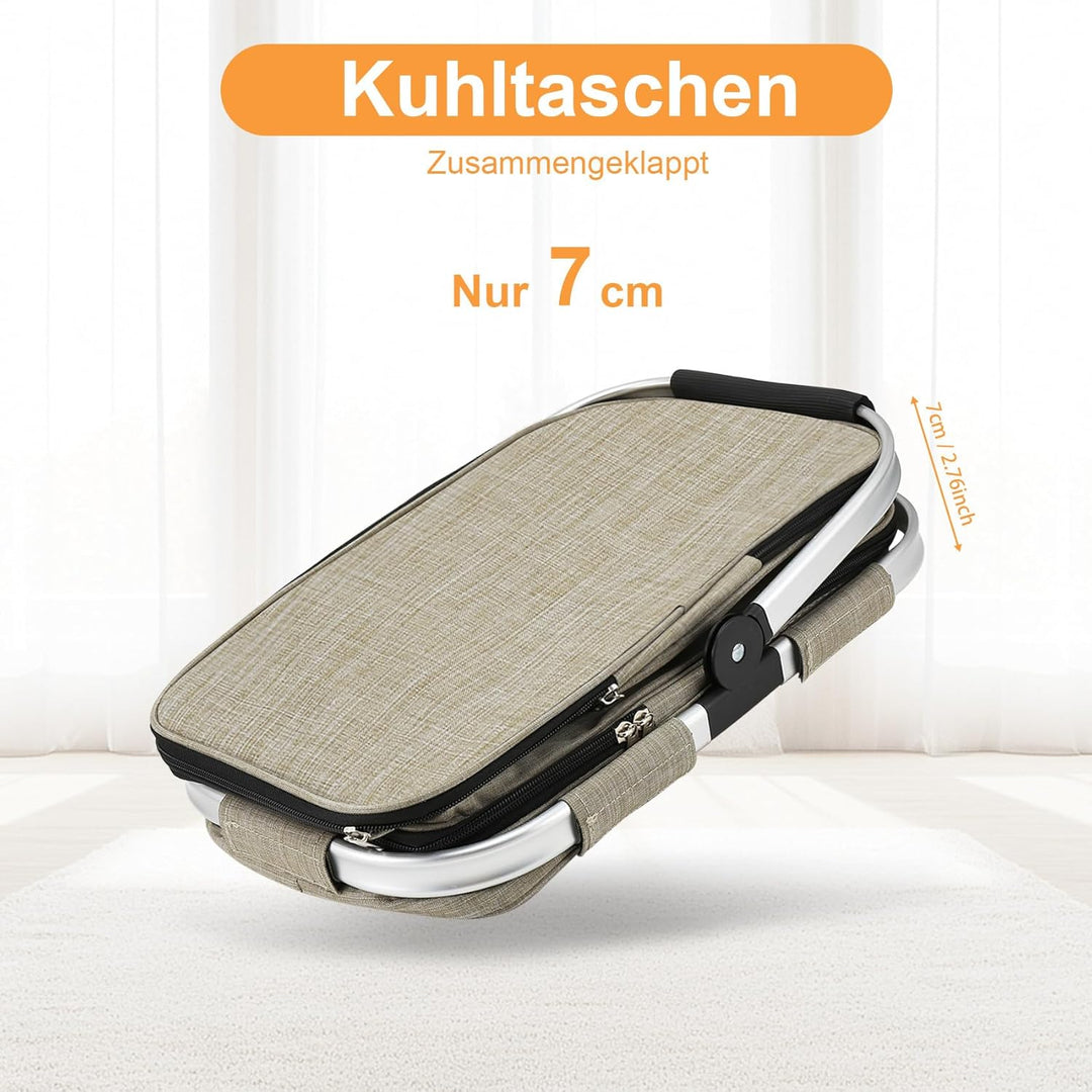 Nagoyuki 30L Einkaufskorb, Kühltasche, Faltbarer Kühlkorb, Doppellagige Einkaufstasche, Praktischer