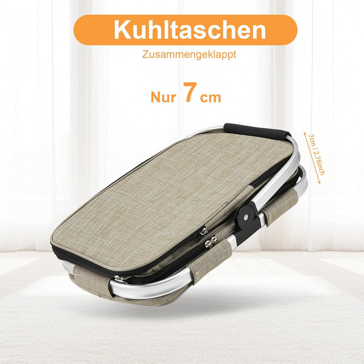 Nagoyuki 30L Einkaufskorb, Kühltasche, Faltbarer Kühlkorb, Doppellagige Einkaufstasche, Praktischer