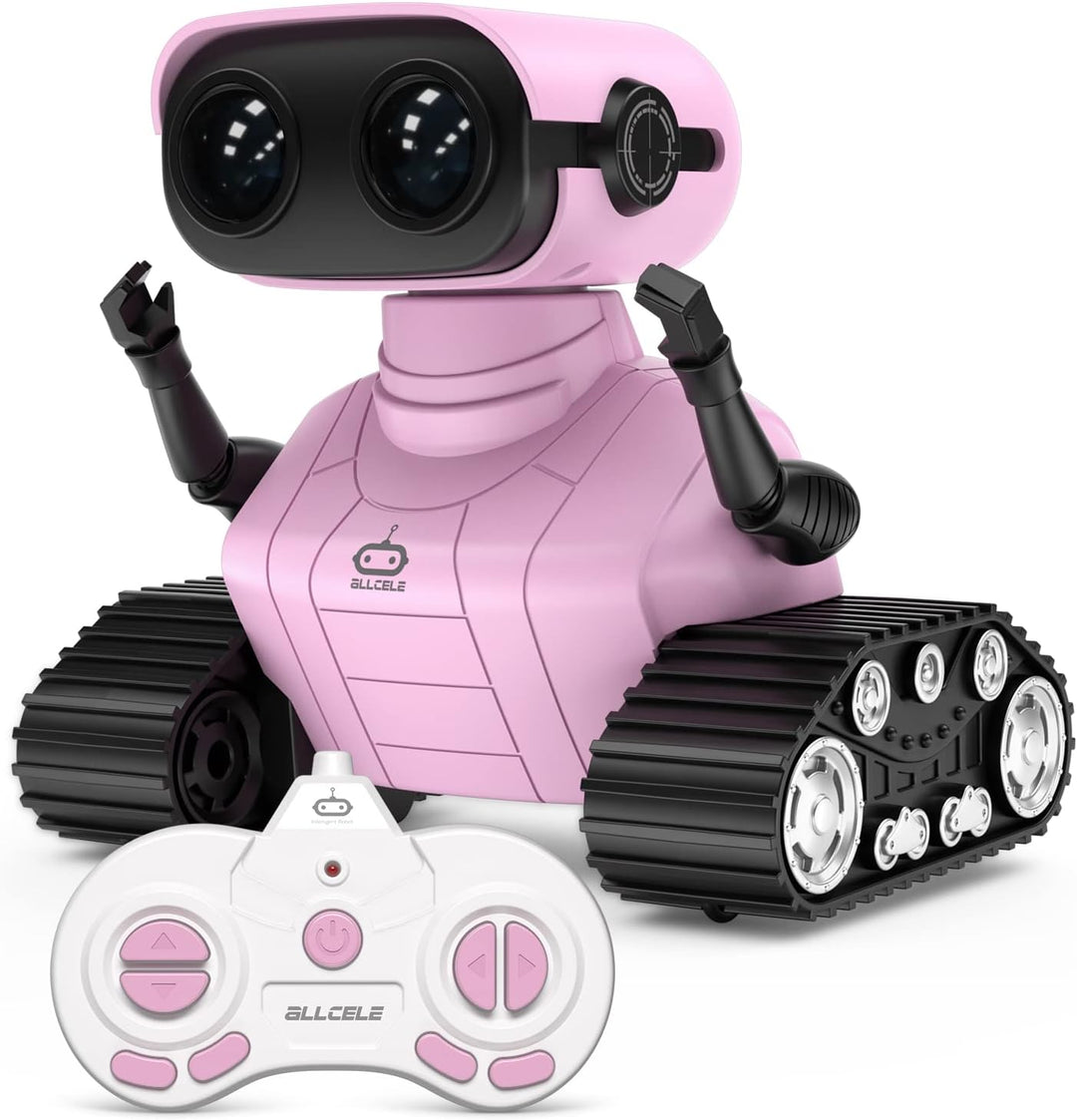 ALLCELE Roboter Kinder Spielzeug, Wiederaufladbares Ferngesteuertes Roboter Spielzeug mit LED-Augen