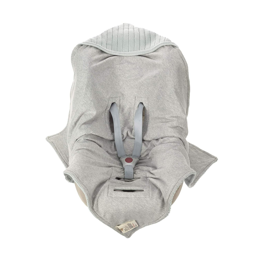 LÄSSIG Baby Strickdecke für Autositz Autositzdecke Einschlagdecke Babyschale 100% Bio-Baumwolle GOTS