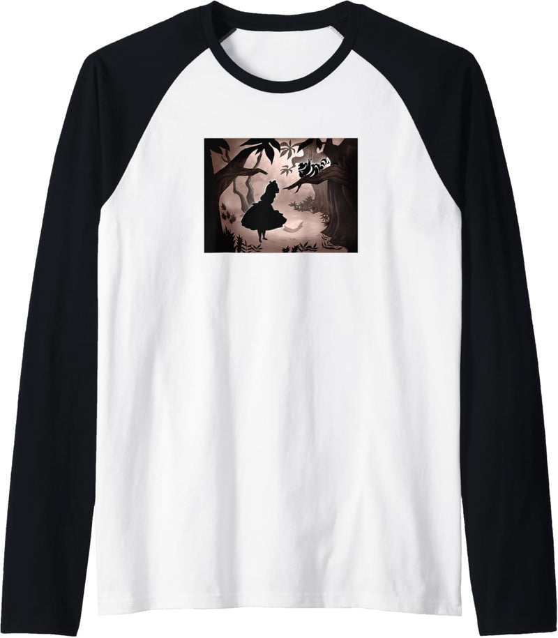 Disney Alice In Wonderland With Cheshire Cat Silhouette Raglan