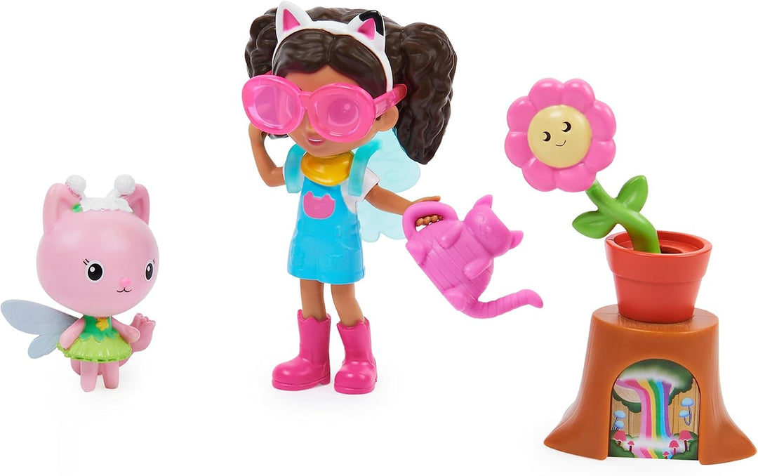 DREAMWORKS GABBY'S DOLLHOUSE - Cat-tivity Set, Flower-rific Garden - Garten Set mit Gabby und Kitty