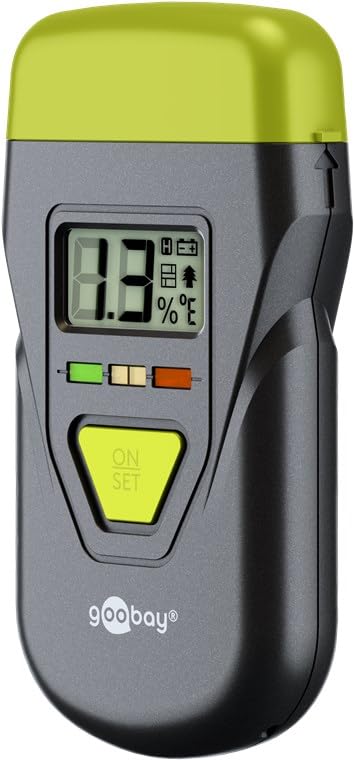 goobay Feuchtigkeitsmessgerät für Holz, Beton, Gips & Wände – Digitales Feuchtigkeitsmesser mit LCD-