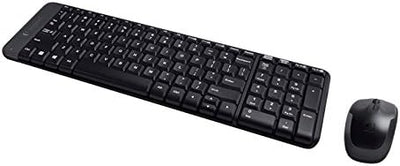 Logitech MK220 Kompaktes, Kabelloses Set mit Tastatur und Maus für Windows, Englishes QWERTY-Layout