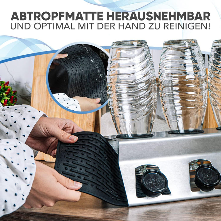 Loco Bird Flaschenhalter für 3 Flaschen - kompatibel Sodastream-Flaschenhalter aus Edelstahl - Abtro