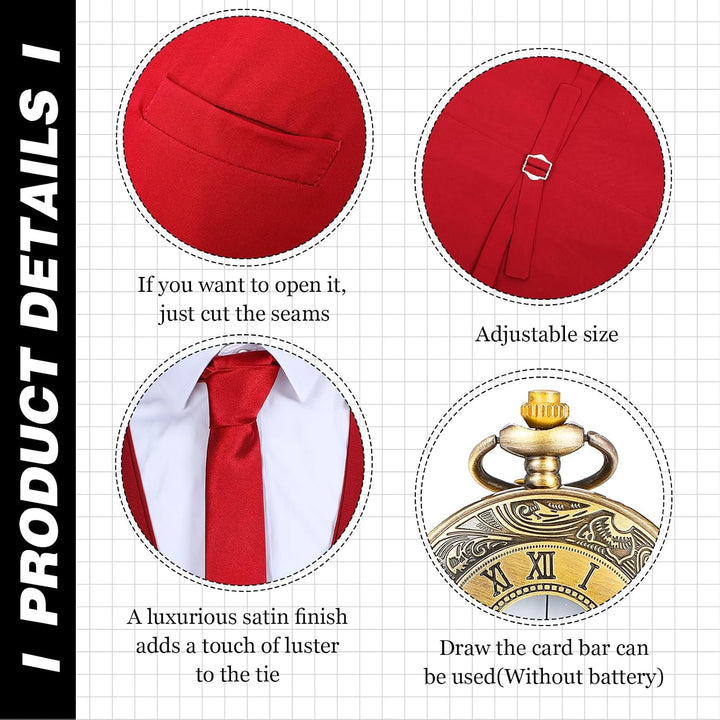 Blulu 1920er Jahre Herren Kostüm Accessoires Set Gangster Weste Fedora Hut Hosenträger Spielzeug Tas