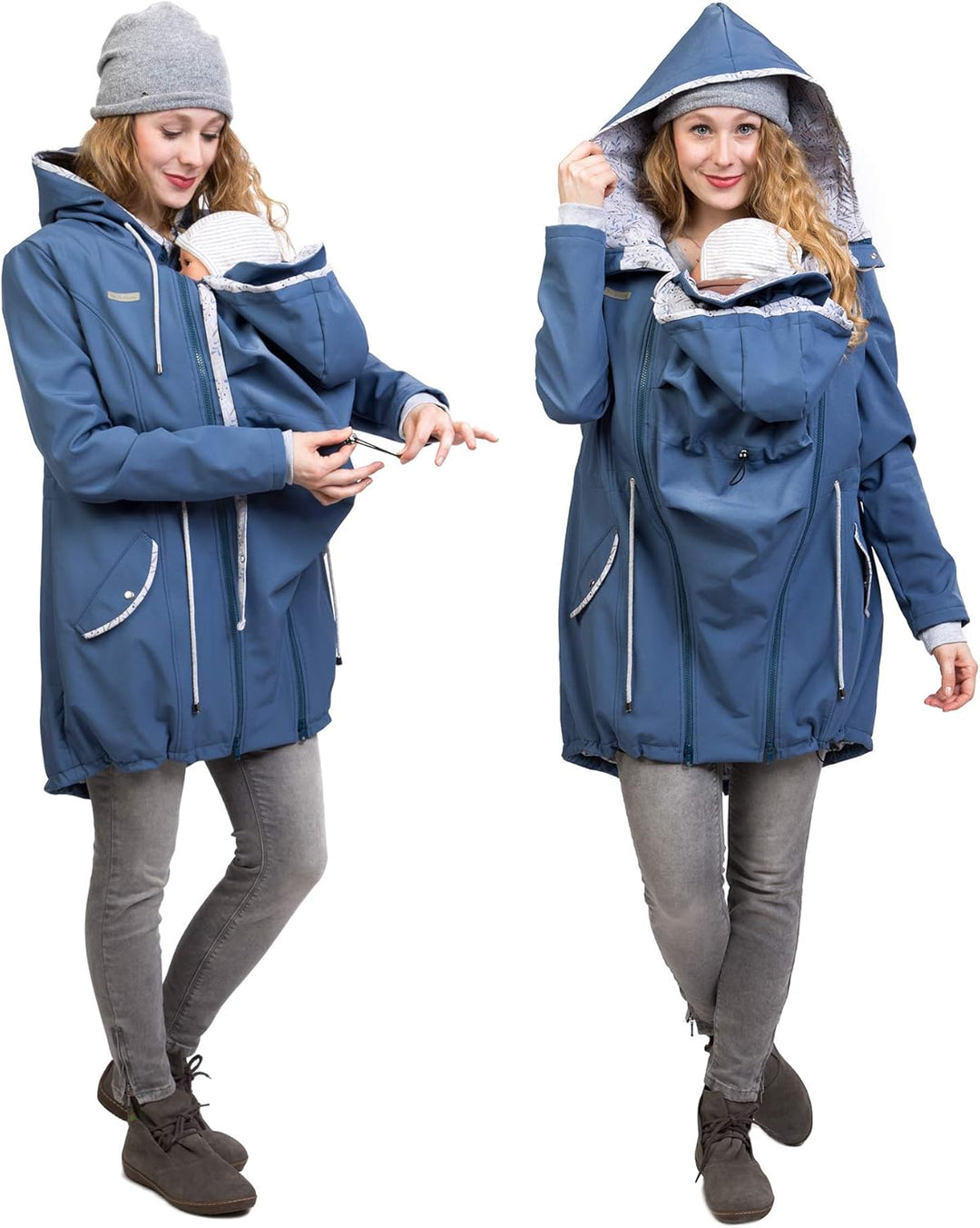 Viva la Mama 4in1 Trageparka für Tragen auf dem Rücken oder der Brust, Allwetter Softshell - PINA S