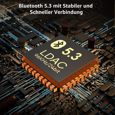 1Mii Aux Bluetooth Adapter Auto, Bluetooth 5.3 Empfänger mit LDAC, aptX-HD, OLED-Bildschirm, Dualer