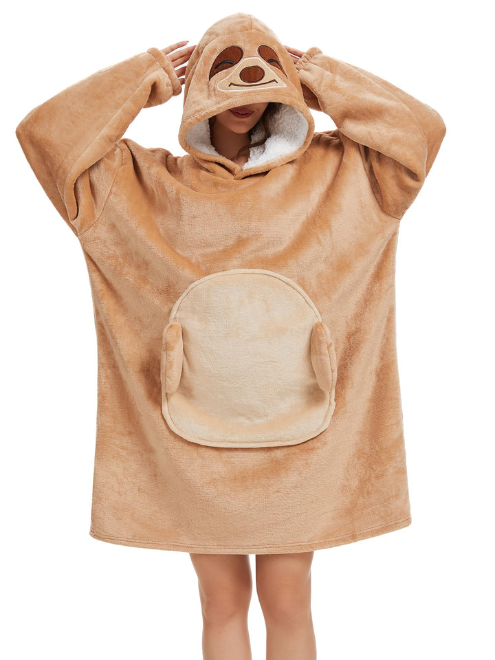 LATH.PIN Tragbare Decke Hoodie Übergrosse – Tierformen Tragbare Decken mit Armärmeln mit Kapuze Pull
