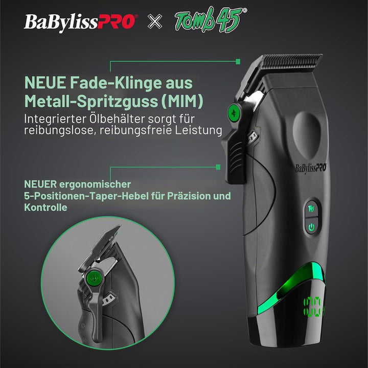 BaBylissPRO x Tomb45 Haarschneidemaschine für Herren, kabellos aufladbar Schermaschine, Schermaschin