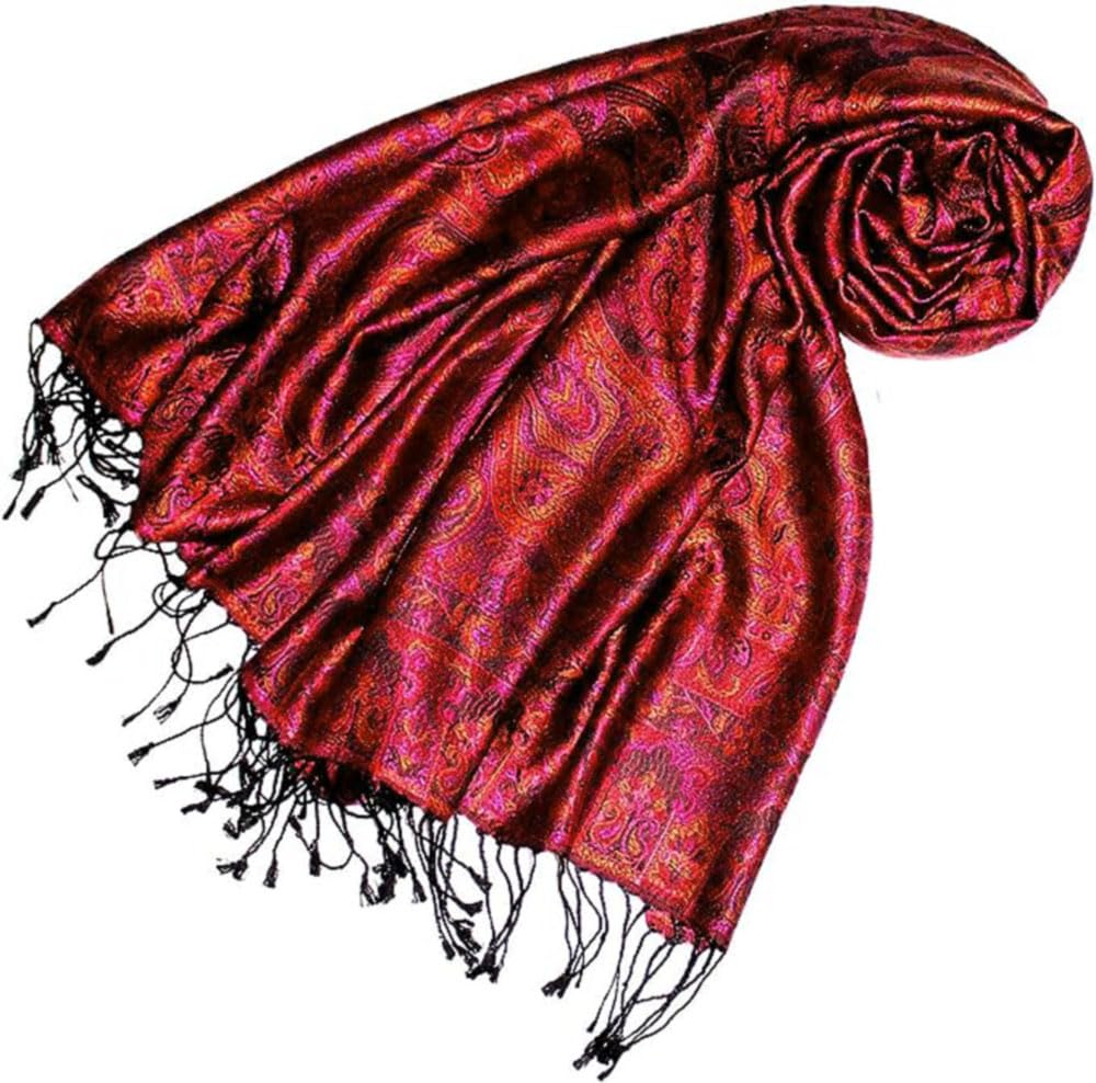 Lorenzo Cana Pashmina Damen Schal Schaltuch jacquard gewebt 100% Seide 70 cm x 190 cm Paisleymuster