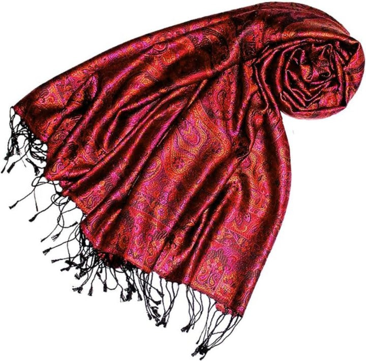 Lorenzo Cana Pashmina Damen Schal Schaltuch jacquard gewebt 100% Seide 70 cm x 190 cm Paisleymuster