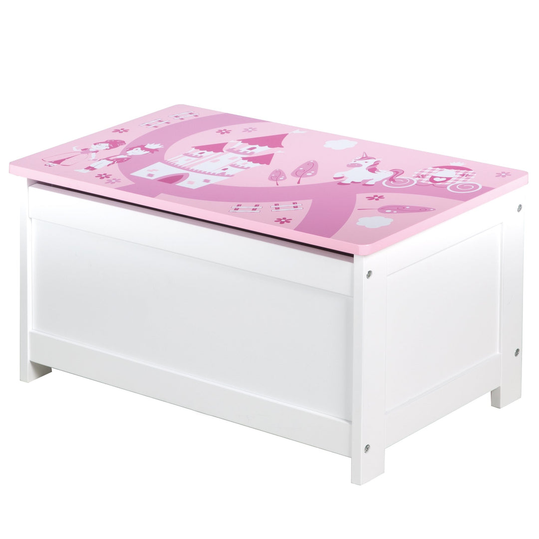 roba Spielzeugtruhe 'Krone', Sitz-& Aufbewahrungstruhe fürs Kinderzimmer, Truhenbank rosa / pink, 1