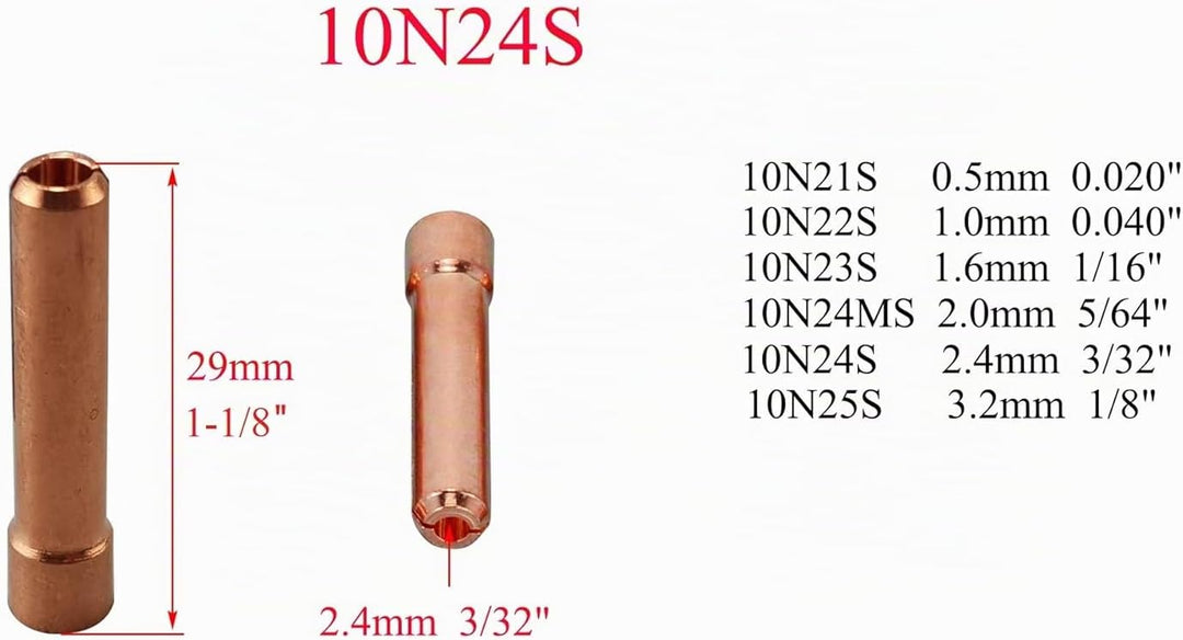 RIVERWELD WIG-Kurzes Gasspiegel - Kollektorgehäuse 17GL332 10N24S 2,4 mm Kit für SR WP 17 18 26 TIG-