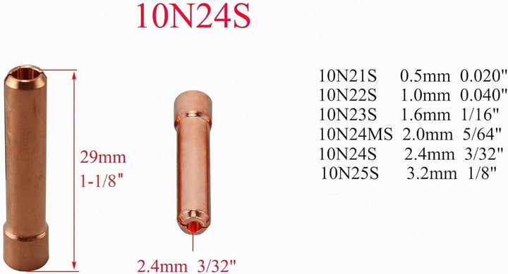 RIVERWELD WIG-Kurzes Gasspiegel - Kollektorgehäuse 17GL332 10N24S 2,4 mm Kit für SR WP 17 18 26 TIG-