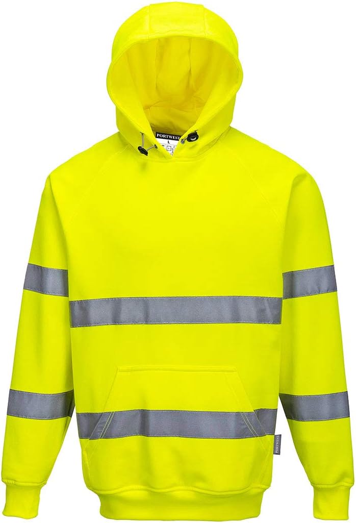 Portwest Warnschutz-Kapuzen-Sweat-Shirt, Grösse: XXXL, Farbe: Gelb, B304YERXXXL 3XL Gelb, 3XL Gelb