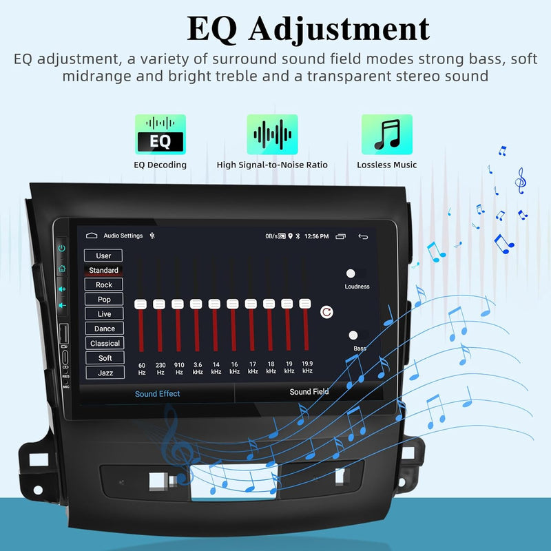 2+64G Android Autoradio für Mitsubishi Outlander 2008-2015 - 9 Zoll Touchscreen Autoradio mit Carpla