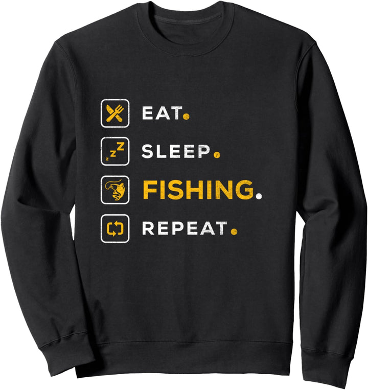 Funny Christmas Fishing Gift Eat Sleep Fishing Sweatshirt