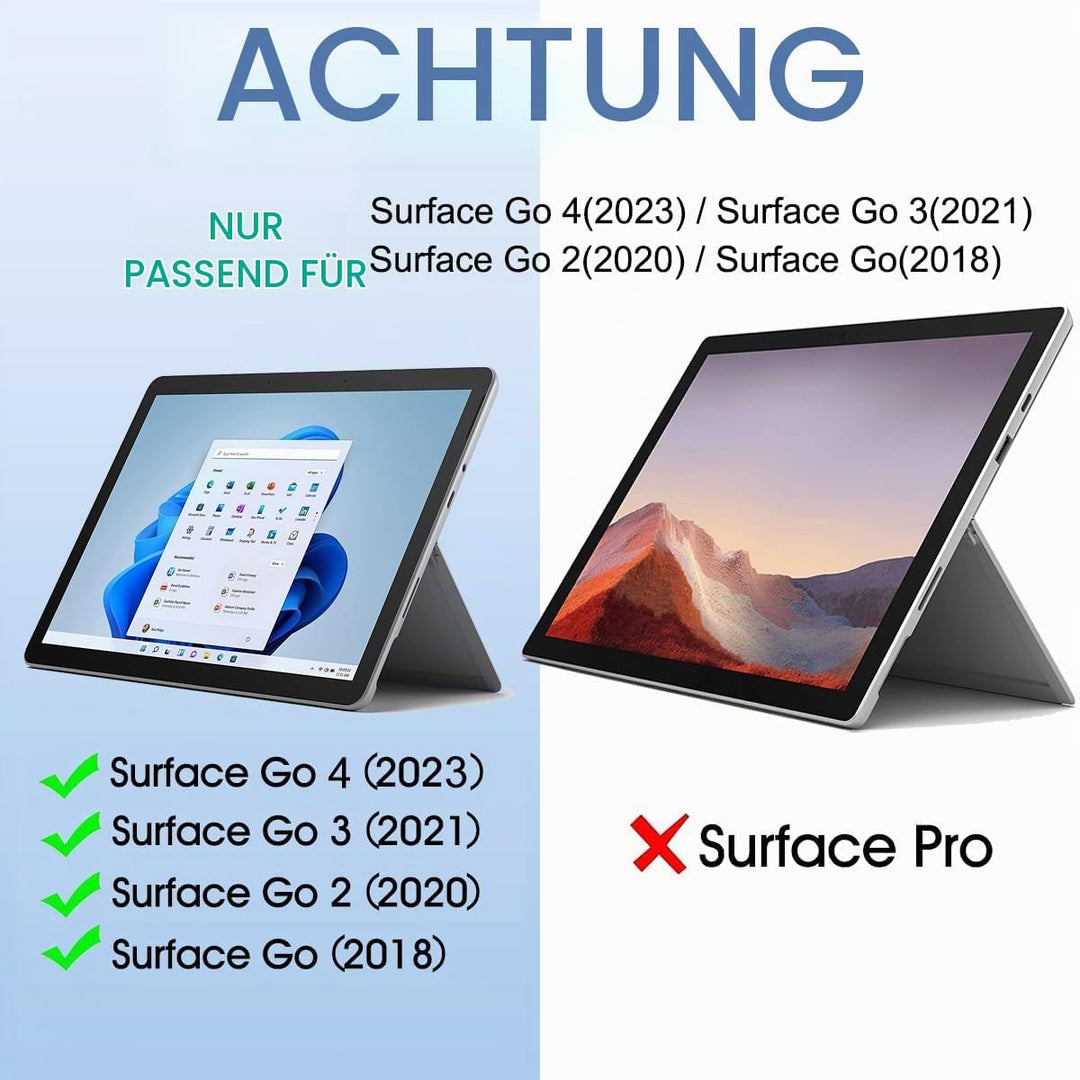 Wineecy Tastatur Hülle mit Schutzfolie für Surface Go 3 (2021)/ Surface Go 2 (2020) / Surface Go (20