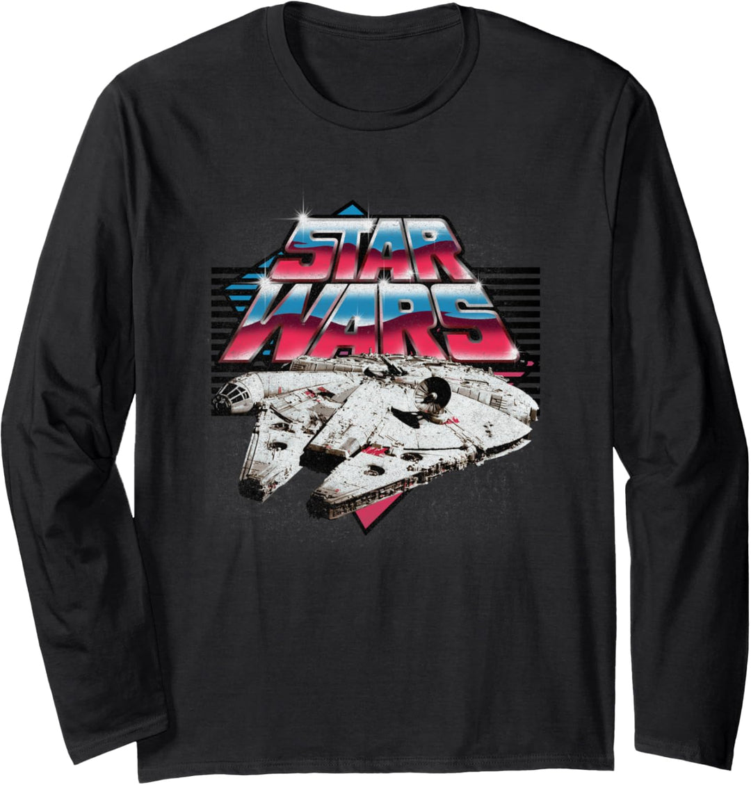 Star Wars Millennium Falcon Chrome Logo Langarmshirt