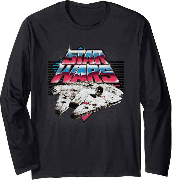 Star Wars Millennium Falcon Chrome Logo Langarmshirt