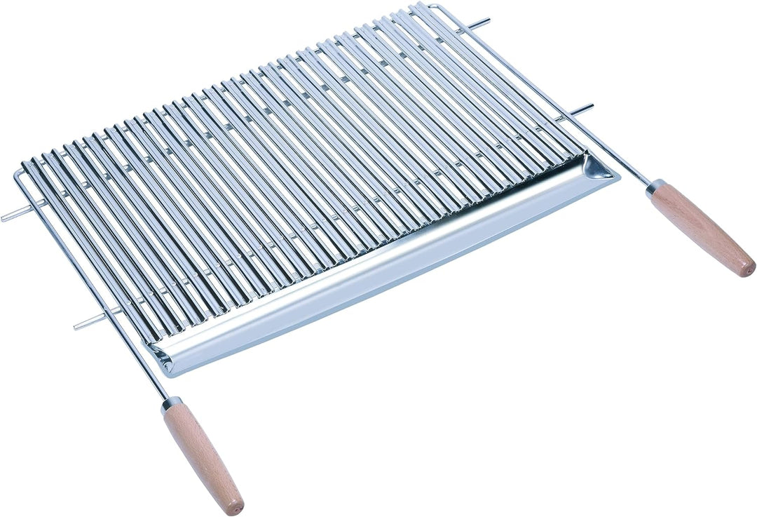 Sauvic Zurechtschneidbarer Edelstahl-Rost mit V-förmigen Streben, 66,5–75,5x40 cm