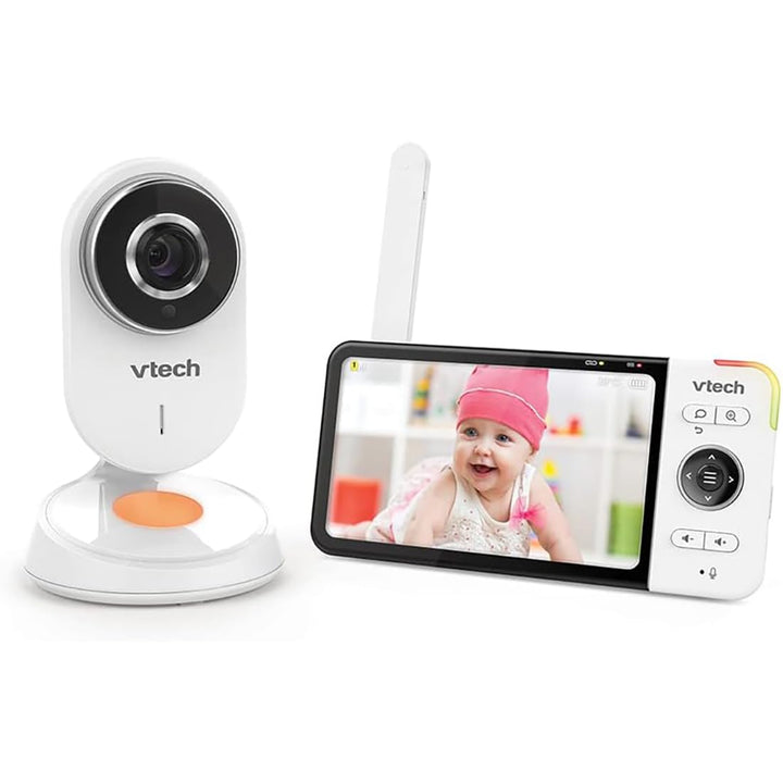 VTech - BM818 – Video-Babyphone Wide View HD – Display 5 Zoll (12,7 cm) Ultra Flach HD – Nachtlicht