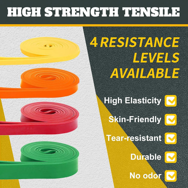 Resistance Bands Set,Fitnessbänder Widerstandsbänder 4er Set Mit Türanker Tragetasche,Gymnastikband