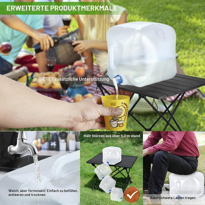 RISEPRO Faltbarer Wasserbehälter mit Zapfhahn, BPA-freier Wasseraufbewahrungskrug Wasserflasche für