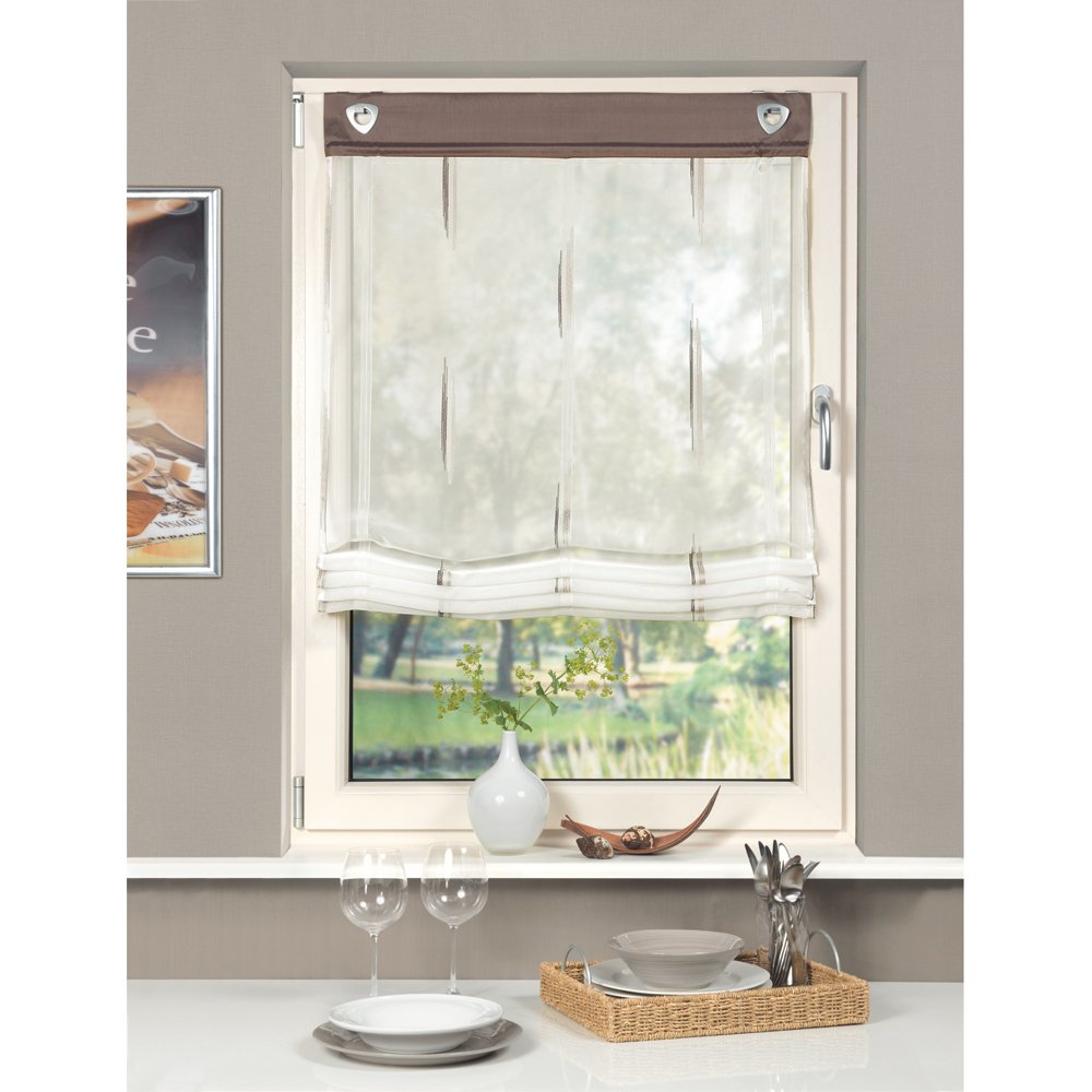 Home fashion Raffrollo, Kunstfaser, Grau