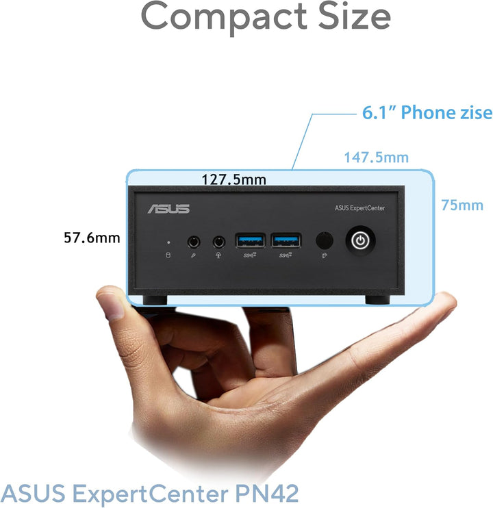 ASUS PN42-SN004AV Intel� N N100 4 GB DDR4-SDRAM 128 GB SSD Windows 11 Pro Mini PC Nero (ASUS PN42-SN