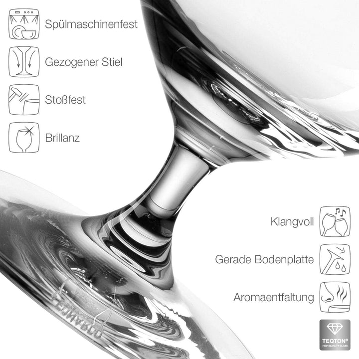 Leonardo Ciao+ Bier-Glas, Bier-Tulpe mit gezogenem Stiel, spülmaschinenfeste Bier-Gläser, 6er Set, 3