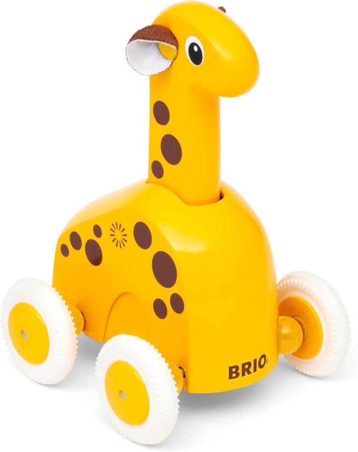 BRIO 30229 Push & Go Giraffe - Niedliches Drück- und Fahrspielzeug in klassicher Optik - Empfohlen a