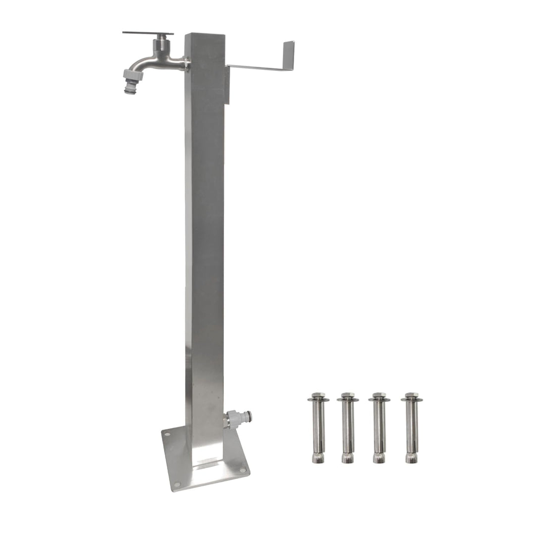 Elbe Wassersäule Garten Edelstahl 87 cm Quadratisch gartensäule frostsicherer aussenwasserhahn, Gart