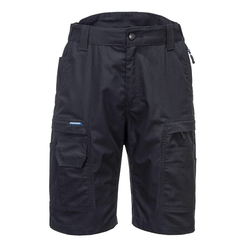 Portwest KX3 Ripstop Shorts für Männer, Farbe: Schwarz, Grösse: 33, KX340BKR33 W33 Schwarz, W33 Schw