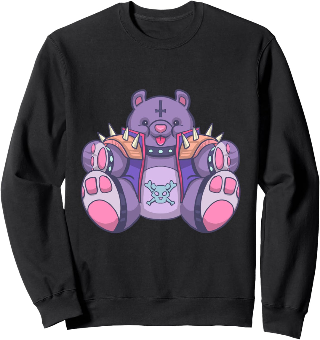 Pastell Goth Teddybär Creepy Kawaii Sweatshirt