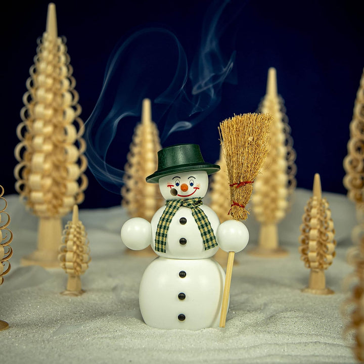 Seiffener Volkskunst | Räuchermännchen | Räucherfigur 16 cm | Schneemann | Original Erzgebirge | 122